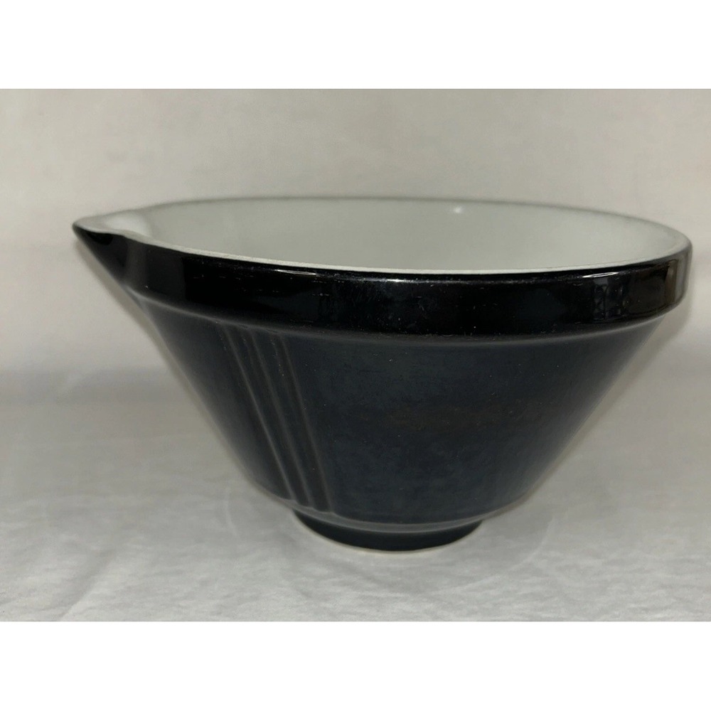 Vintage Westinghouse Mixer‎ Ceramic Black White 8.5" Mixing Bowl